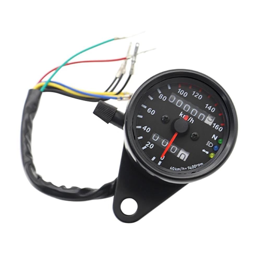 DNZOGW 12-V-Motorrad-Tachometer-Kilometerzähler Mit Blauem LED-Blinker Scheinwerferanzeige Motorrad-Messgerät Digitales Armaturenbrett Motorrad ganganzeige von DNZOGW