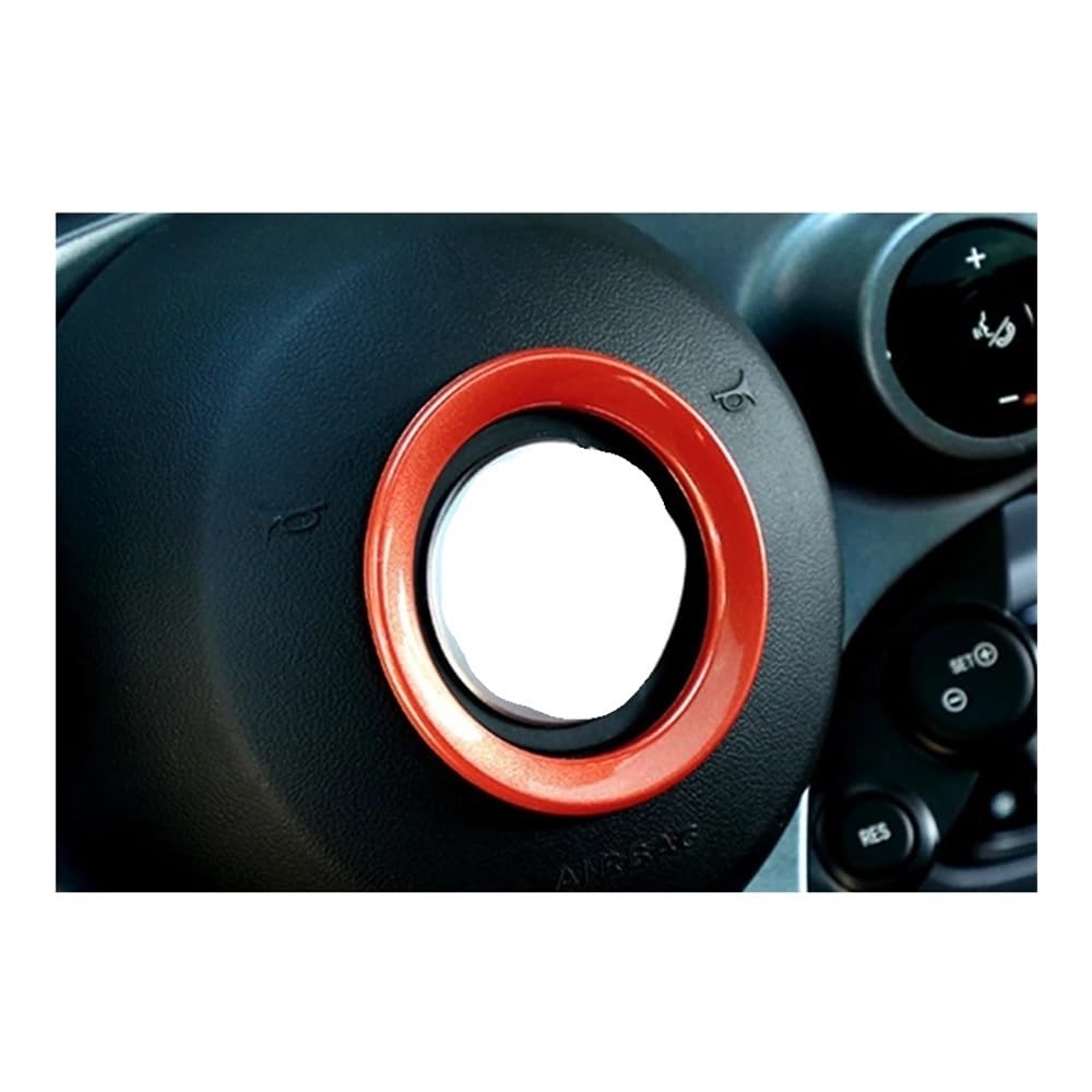 DNZOGW Auto Innen Zierleisten Auto Lenkrad Ring ABS Kunststoff Dekorative Abdeckung Innen Modifikation Zubehör Für Smart 453 Für Fortwo Für Forfour Rahmen Trim Abdeckung(Orange) von DNZOGW