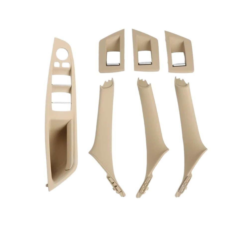 DNZOGW Auto Innentürgriffverkleidung Für 5er-Serie Für F10 Für F18 523 525 528 LHD RHD 7 PCS Auto-Innentürgriff-Zugabdeckung Verkleidung Innentürgriff(LHD Beige) von DNZOGW