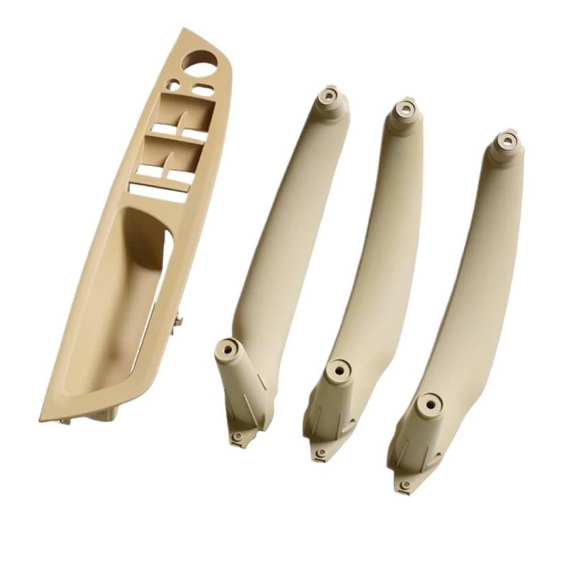 DNZOGW Auto Innentürgriffverkleidung Für E70 Für E71 Für X5 Für X6 Armlehne Auto Vorne Fahrersitz LHD RHD Innentürgriff Innenverkleidung Pull Trim Cover(LHD Beige 4Pcs) von DNZOGW