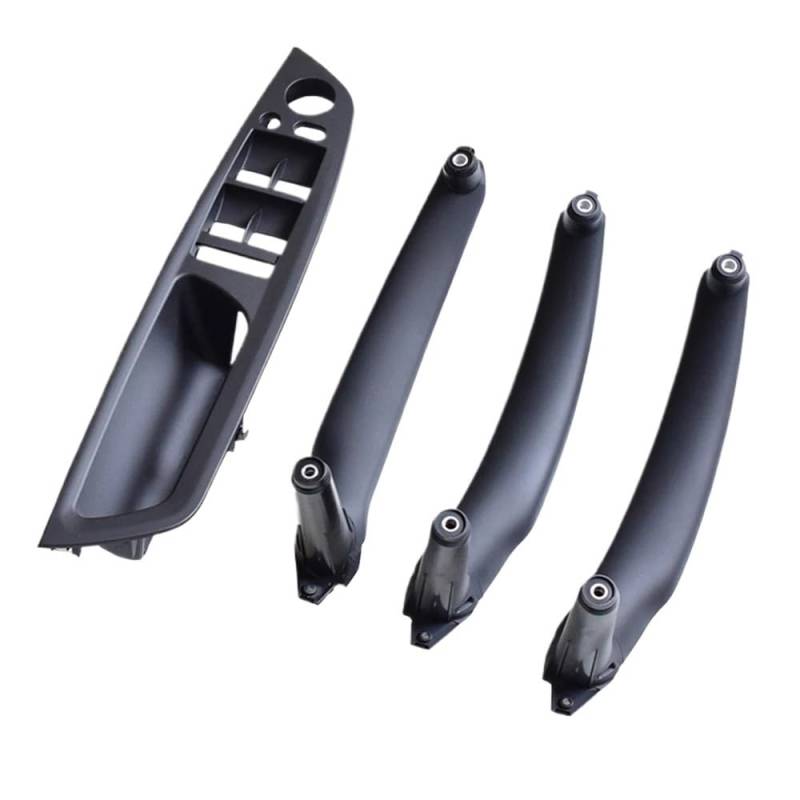 DNZOGW Auto Innentürgriffverkleidung Für E70 Für E71 Für X5 Für X6 Armlehne Auto Vorne Fahrersitz LHD RHD Innentürgriff Innenverkleidung Pull Trim Cover(LHD Black 4Pcs) von DNZOGW