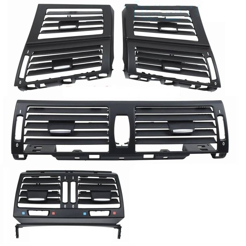 DNZOGW Für E70 E71 E72 2007-2013 LHD Auto AC Vorne Links/Rechts Konsole Mitte Zentral Hinten Klimaanlage Vent Grille Panel Abdeckung Lüftungsgitter Klimaanlage Vorne(4PCS Rear High-end) von DNZOGW