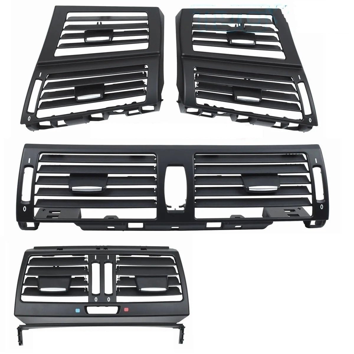 DNZOGW Für E70 E71 E72 2007-2013 LHD Auto AC Vorne Links/Rechts Konsole Mitte Zentral Hinten Klimaanlage Vent Grille Panel Abdeckung Lüftungsgitter Klimaanlage Vorne(4PCS Rear Middle-end) von DNZOGW