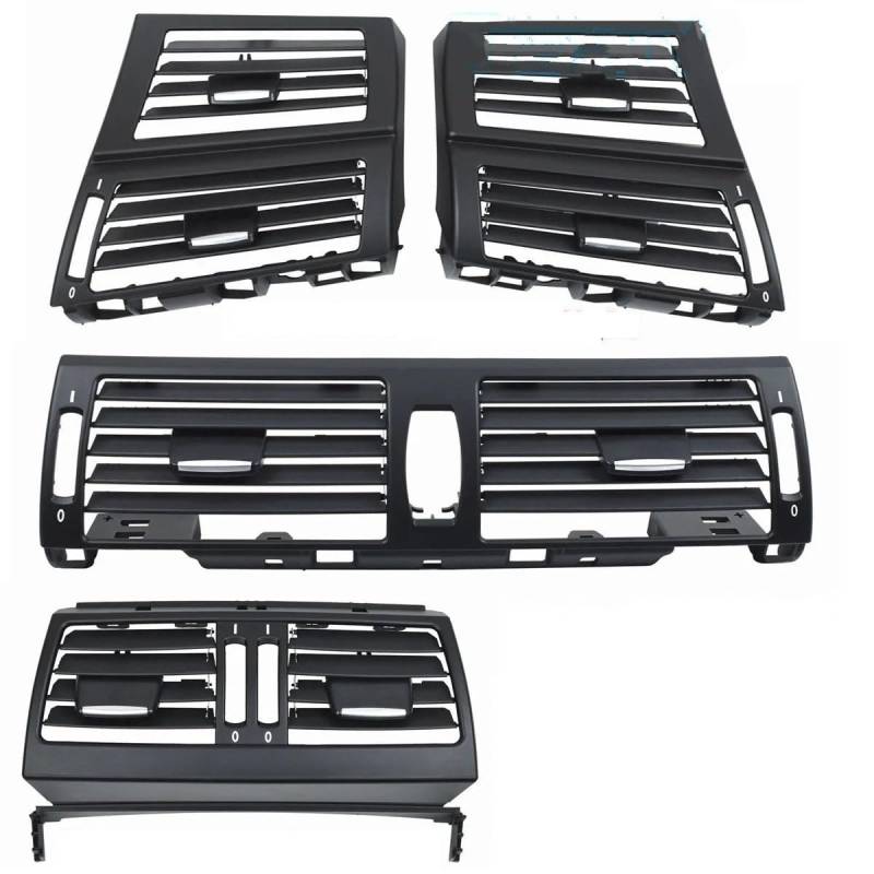 DNZOGW Für E70 E71 E72 2007-2013 LHD Auto AC Vorne Links/Rechts Konsole Mitte Zentral Hinten Klimaanlage Vent Grille Panel Abdeckung Lüftungsgitter Klimaanlage Vorne(4PCS Rear Standard) von DNZOGW