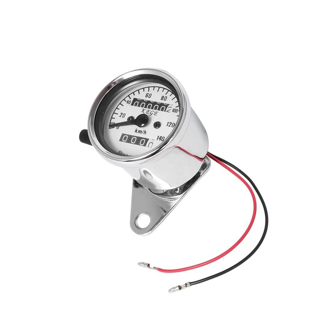 DNZOGW Motorrad 12V Kilometerzähler Tachometer Drehzahlmesser Motorrad Instrument Motorrad ganganzeige(Chrome) von DNZOGW