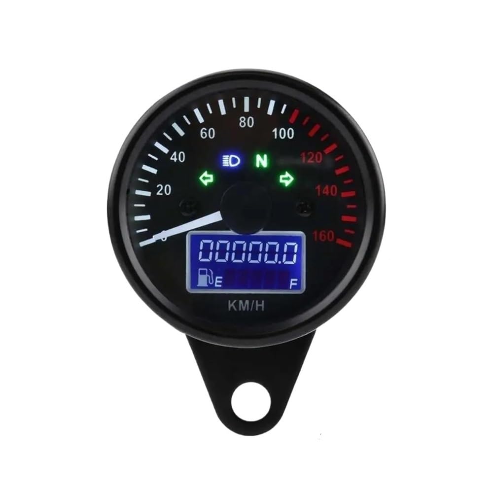 DNZOGW Motorrad-Tachometer Digitaler Motorrad-Tachometer Geschwindigkeitsanzeige LED-Kilometerzähler Drehzahlmesser Digitales Messgerät Motorrad ganganzeige(Black) von DNZOGW