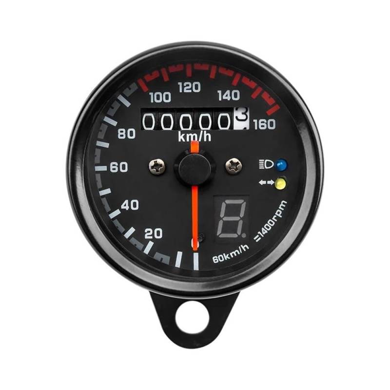 DNZOGW Motorrad Zubehör LED Kilometer Scheinwerfer Blinker Sigal Getriebe Anzeige Licht Meter Kilometerzähler Motorrad Elektronische Tachometer Motorrad ganganzeige von DNZOGW