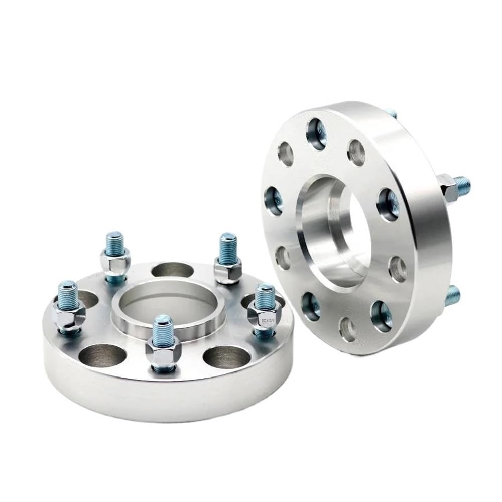 DNZOGW Spurverbreiterungen Für Crown Für GT2000 Für Prius 2 Stück 15/20/25/30/mm PCD 5x100 CB 54,1mm Rad Spacer Adapter 5 Lug Aluminium Rad Spacer Anzug(40MM Silver Spacers) von DNZOGW