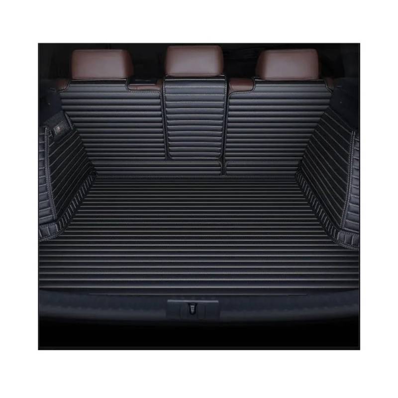 Kofferraummatte Bodenmatte Für Benz Für S Klasse W223 2020 2021 2022 Gestreifte Pu Vollständige Abdeckung Auto Kofferraum Cargo Liner Zubehör Innen(Black beige) von DNZOGW