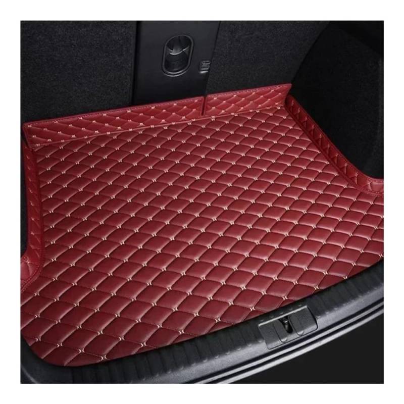 Kofferraummatte Bodenmatte Für Peugeot 308 2012 2013 PU Auto Volle Abdeckung Boot Liner Innen Boden Schutz Abdeckung Auto Zubehör Teppich(Wine red) von DNZOGW