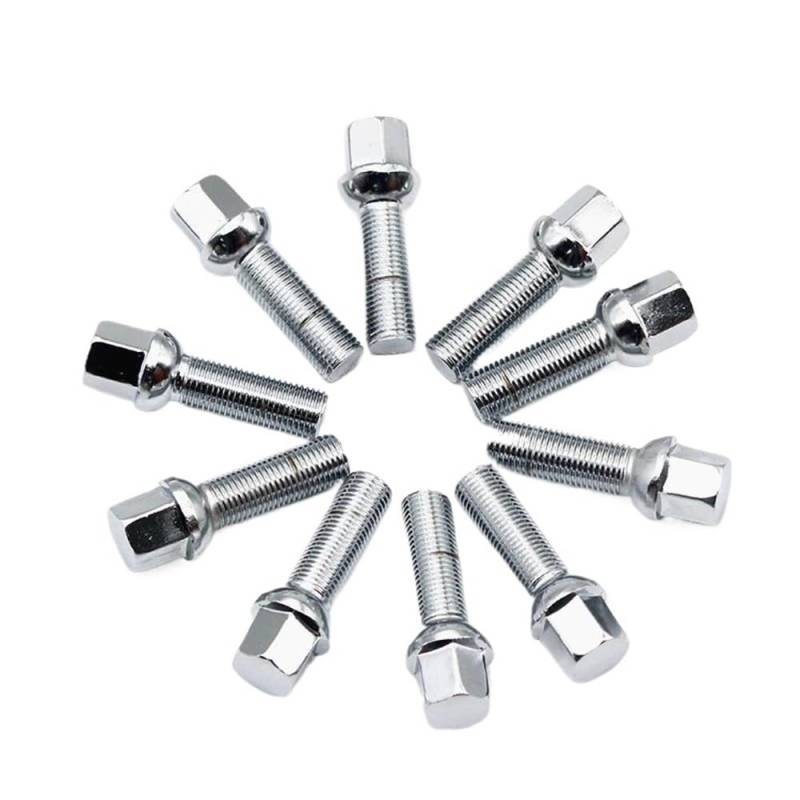 Spurverbreiterungen Steel Radschrauben M12x1,5 14x1,5 14x1,25 12x1,25 In Verschiedenen Längen 10 Stück Reifenzubehör(10pcs round 30mm,M12x1.25) von DNZOGW