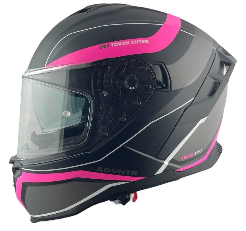 CGM 363X Shot Run Integralhelm, Schwarz und Fuchsia, Fluor 22.06 (M 57/58) von DOBLE XX