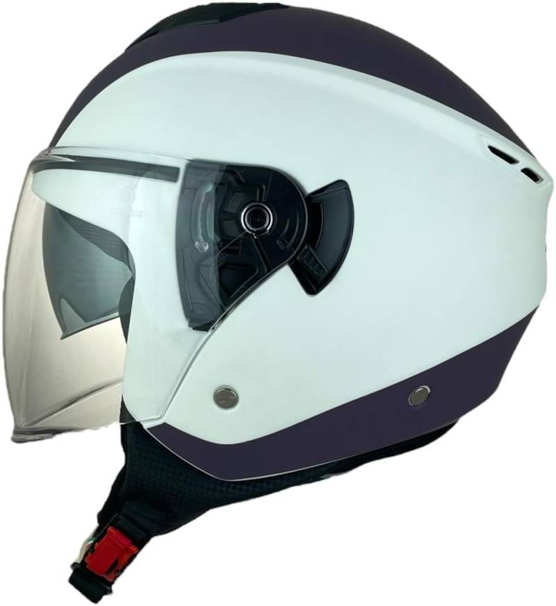 CGM Helme Viper BICO Jethelm, Weiß und Violett, matt (L 59/60) von DOBLE XX