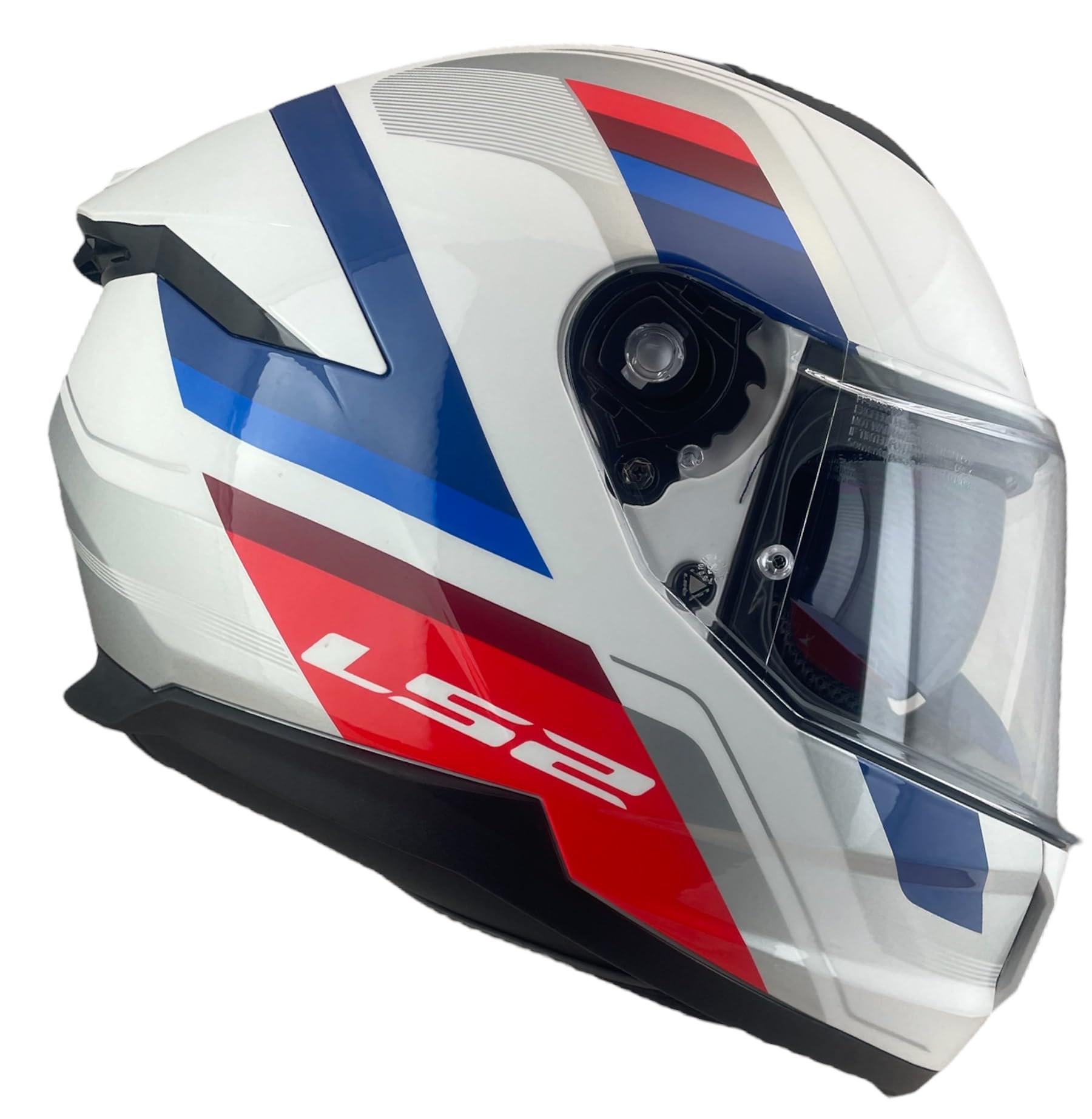 DOBLE XX LS2 Helm Integralhelm KPA FF808 Stream II, Größe L (59/60), Vintage, Weiß, Blau, Rot von DOBLE XX