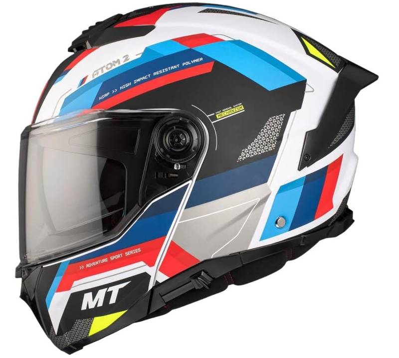 DOBLE XX MT Helmets Atom 2 Bast A0 Modularhelm, perlweiß, 22.06, mit Sonnenbrille, Unisex, Zulassung, P/J (M 57/58) von DOBLE XX