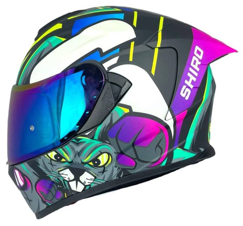 Helmets Integralhelm Raptor Crazy Rabbit mit Visier Blau (L 59/60) von DOBLE XX