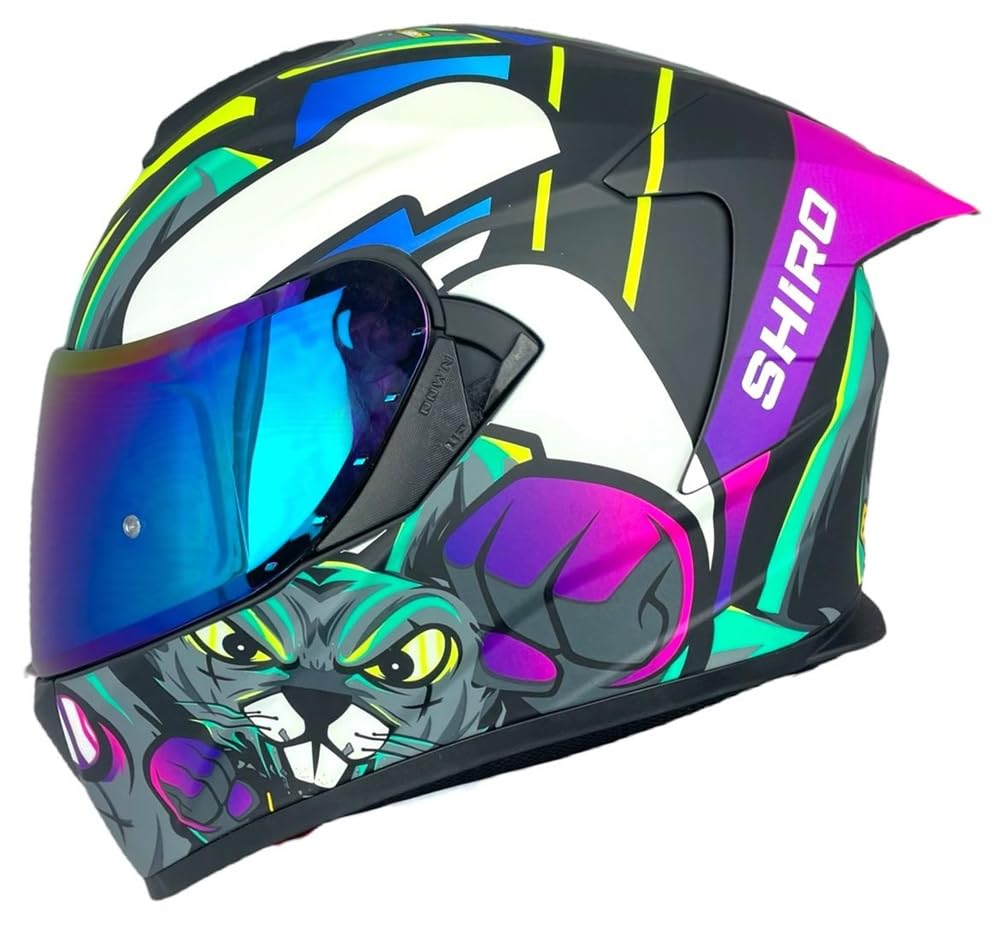 Helmets Integralhelm Raptor Crazy Rabbit mit blauem Visier (XS 53/54) von DOBLE XX