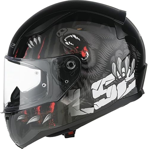 LS2 Helme Rapid II Claw Integralhelm, Schwarz, glänzend, mit Zulassung 22.06, Größe XL (61/62) von DOBLE XX