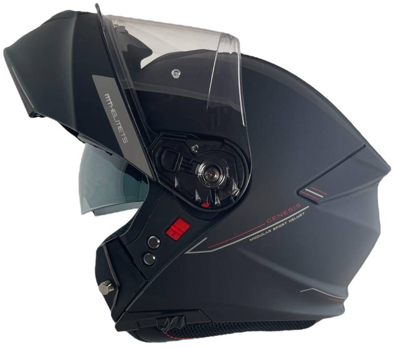 MT Helmet Klapphelm Genesis Größe S (55/56) Mattschwarz mit Zulassung 22.06 von DOBLE XX