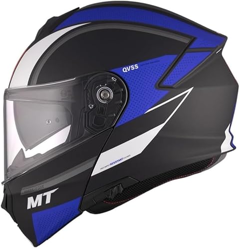 MT Helmet Klapphelm Genesis Modell Talo schwarz matt und blau mit Zulassung 22.06 (XL 61/62) von DOBLE XX