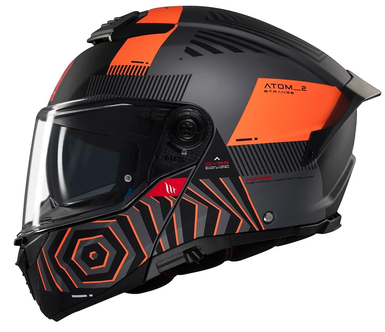 MT Helmet Modular Modell Atom 2 Destiny Orange und Mattschwarz (L 59/60) von DOBLE XX