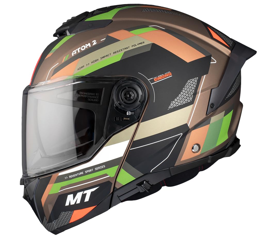 MT Helmets Atom 2 Bast A6 Matt 22.06 mit Sonnenbrille, Unisex-Helm, Zulassung (M 57/58) von DOBLE XX