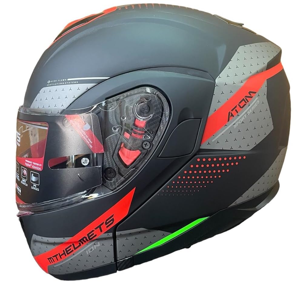 MT Helmets Ausstellung Outlet Atom Sport, Schwarz und Rot, Größe L von DOBLE XX