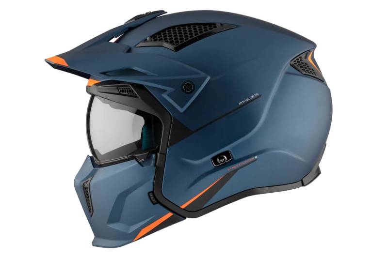 MT Helmets Modularhelm Streetfighter SV S Solid A7 blau matt (L 59/60) von DOBLE XX