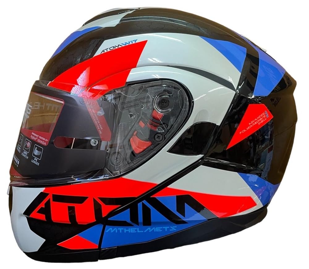 MT Helmets Outlet Atom Ausstellungshelm, Grau, Blau und Rot, Größe L von DOBLE XX