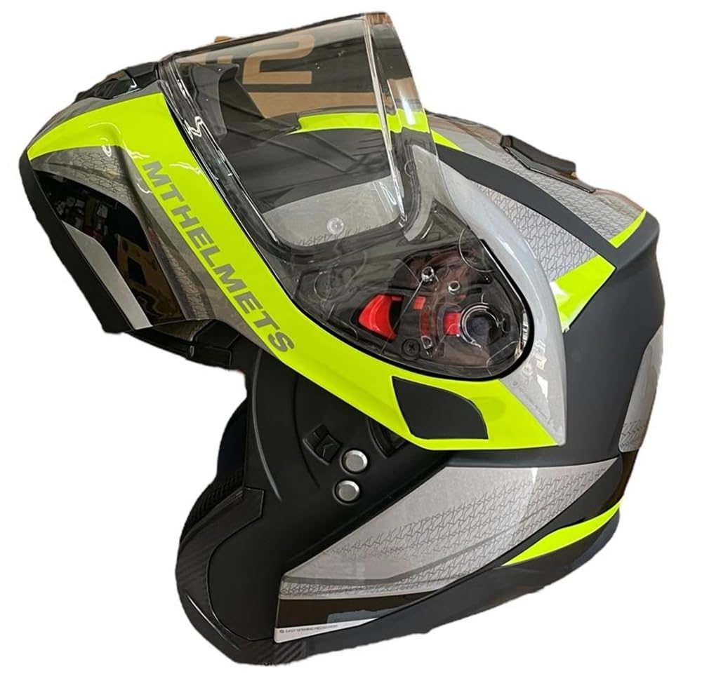 MT Helmets Outlet Atom Expositionshelm, Schwarz und Gelb, Größe XS von DOBLE XX