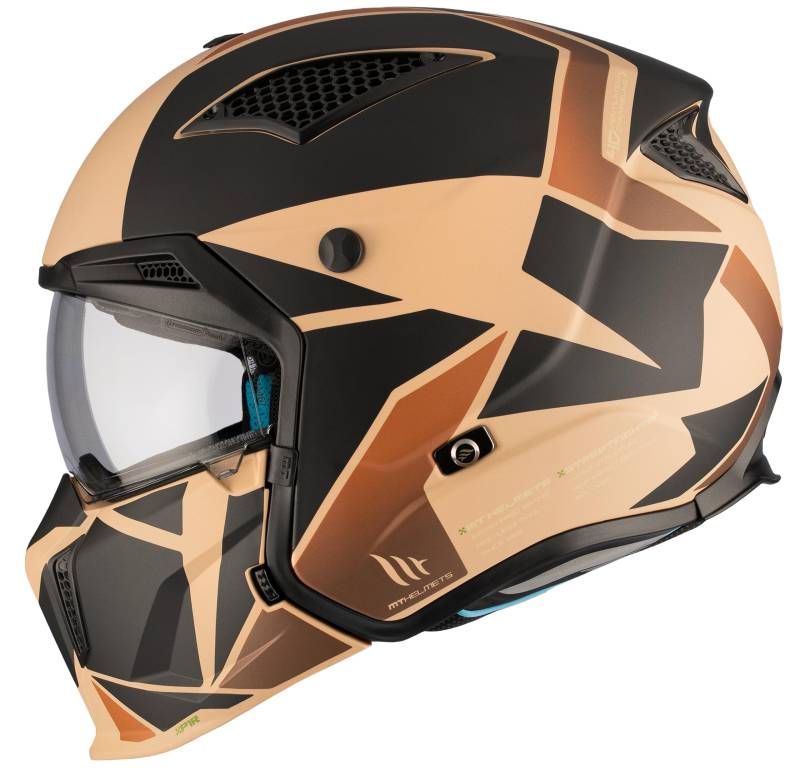 MT Helmets Streetfighter SV Trialhelm, Größe M (57/58), Braun matt, abnehmbar von DOBLE XX