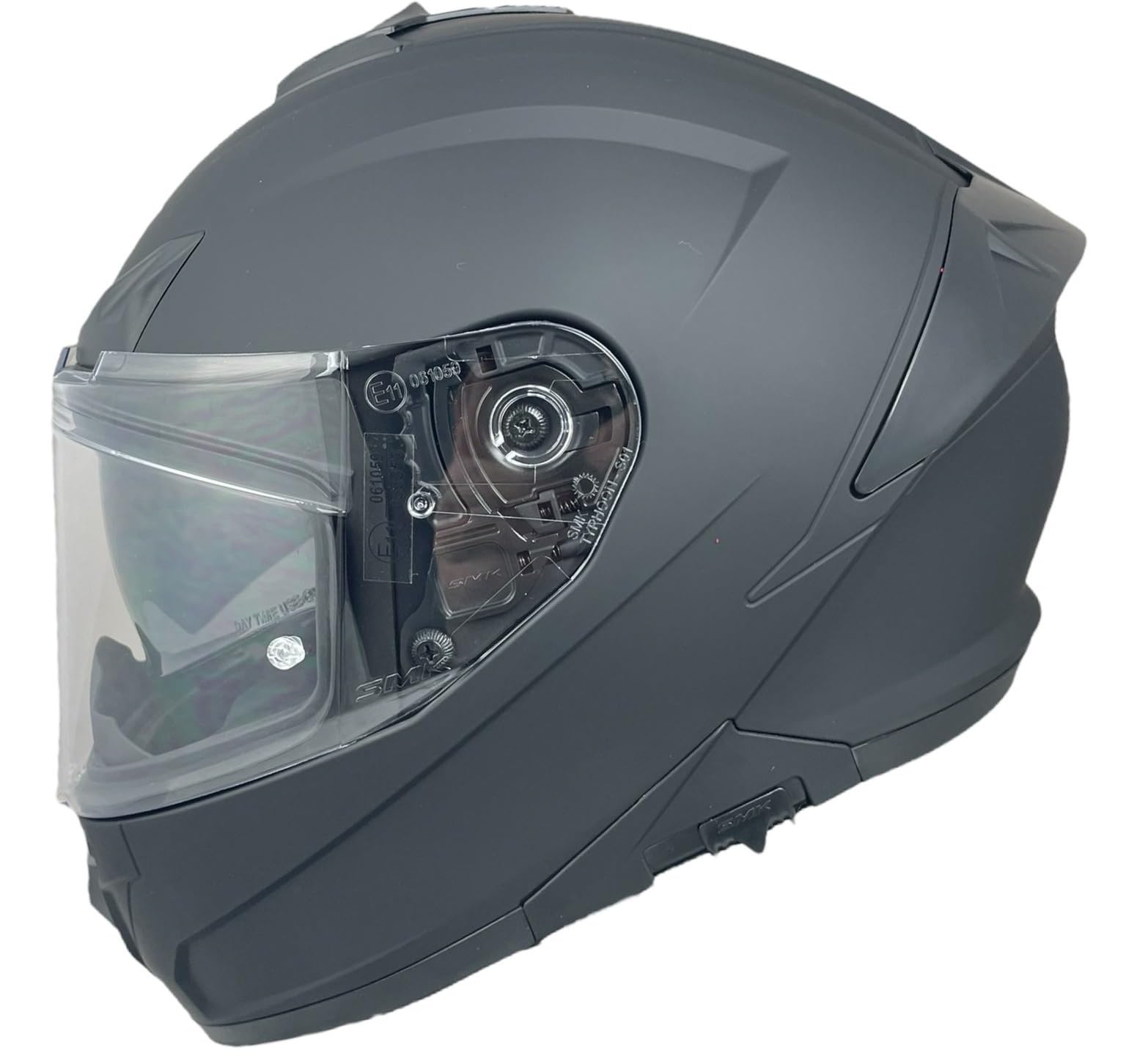 SMK Typhoon Helm in Mattschwarz mit Sunvision - Sicherheit und Stil für Motorradfahrer (Größe L 59/60) von DOBLE XX