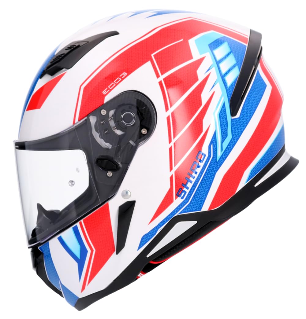 Shiro Helmets Hunter Edge Helm in Blau und Rot, vollständig zugelassen (XS 53/54) von DOBLE XX