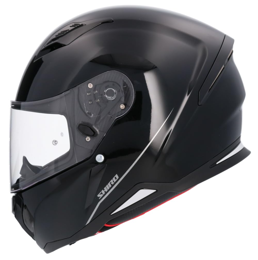 Shiro Helmets Hunter Helm, einfarbig, Schwarz, glänzend, vollständig zugelassen (XL 61/62) von DOBLE XX