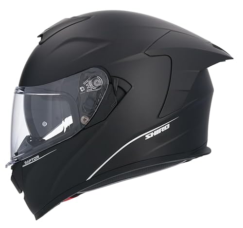 Shiro Helmets Integralhelm Raptor, Mattschwarz, vollständig zugelassen (S 55/56) von DOBLE XX