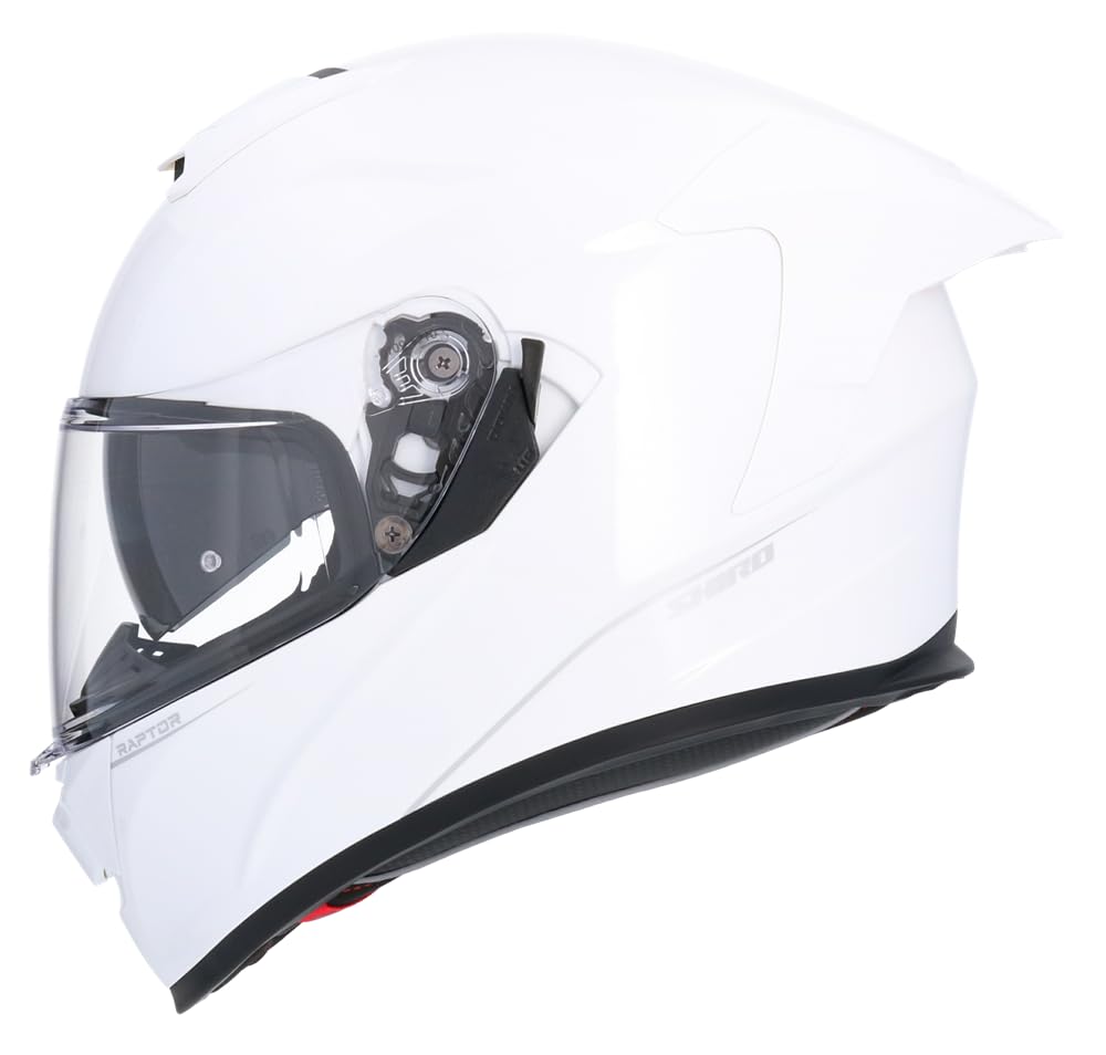 Shiro Helmets Integralhelm Raptor, perlweiß, vollständig zugelassen (L 59/60) von DOBLE XX