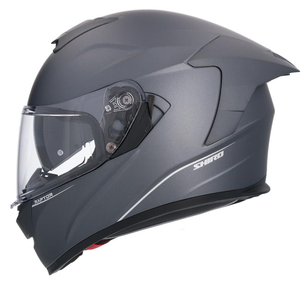 Shiro Helmets Integralhelm Raptor Graphit matt, vollständig zugelassen (L 59/60) von DOBLE XX