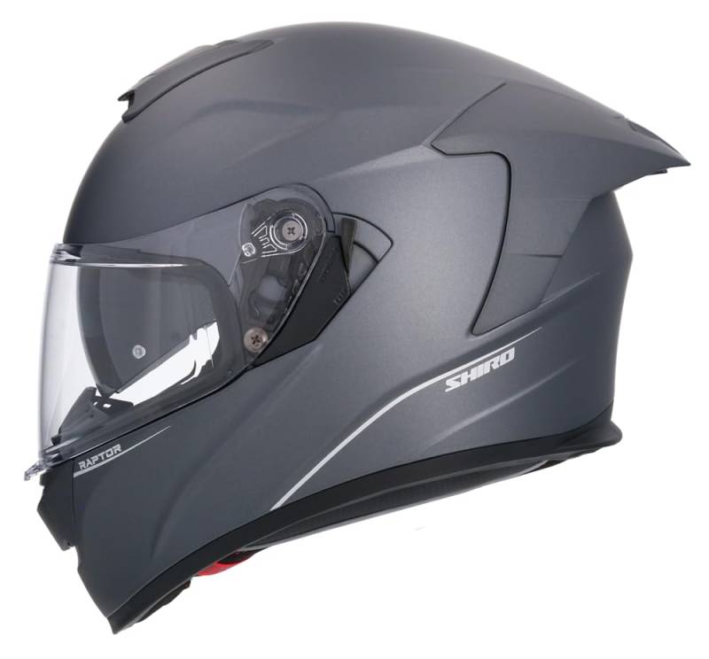 Shiro Helmets Integralhelm Raptor Graphit matt, vollständig zugelassen (XXL 63/64) von DOBLE XX