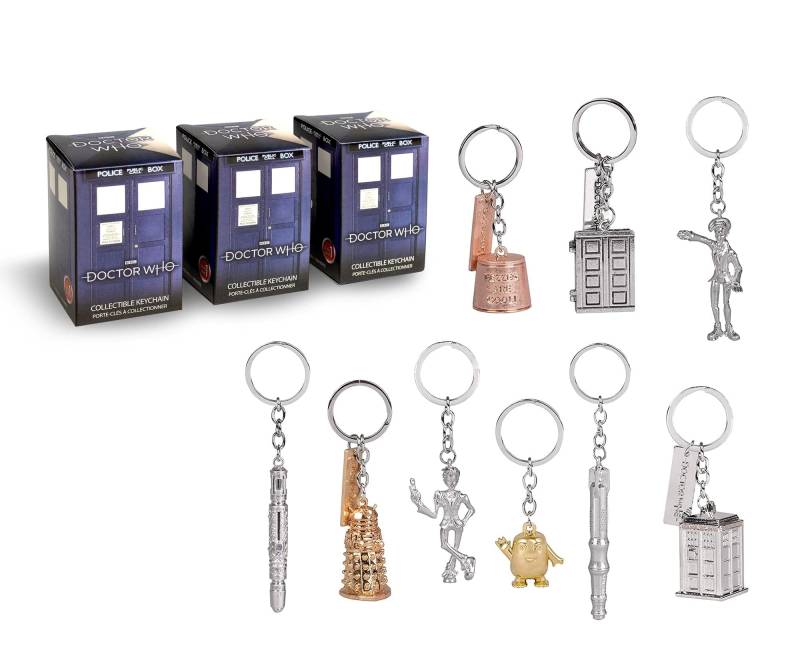 DOCTOR WHO Schlüsselanhänger Mystery Blind Box, 3 Stück – erhalten Sie 3 Mystery Schlüsselanhänger – Sammeln Sie alle 9 – Serie 1 von DOCTOR WHO