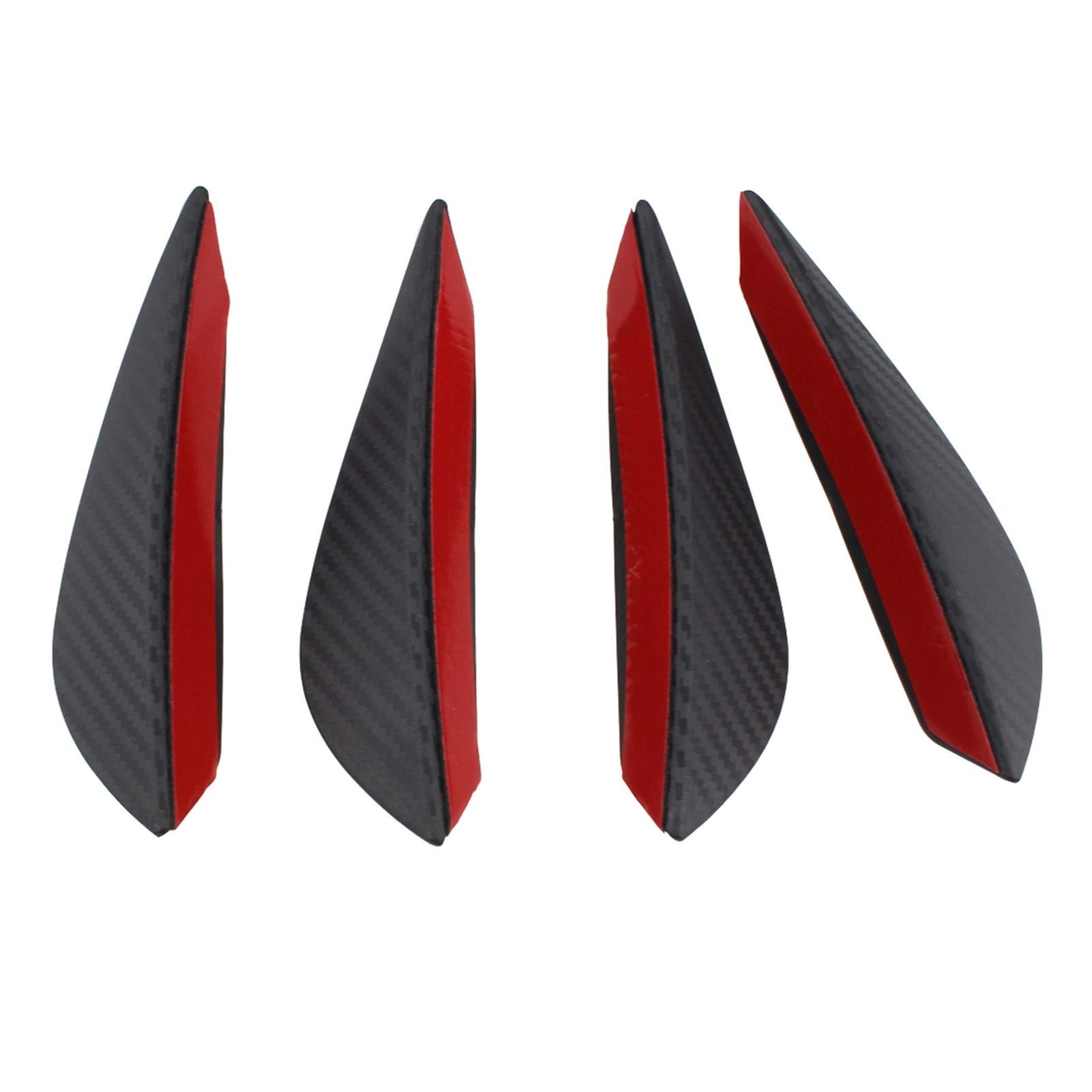 DOFABI 4 Teile/Satz Auto Spoiler Canards Front Stoßstange Lip Splitter Fin Air Auto Body Kit Valence Chin Zubehör Schwarz Carbon Faser Stoßstangenhalterung von DOFABI