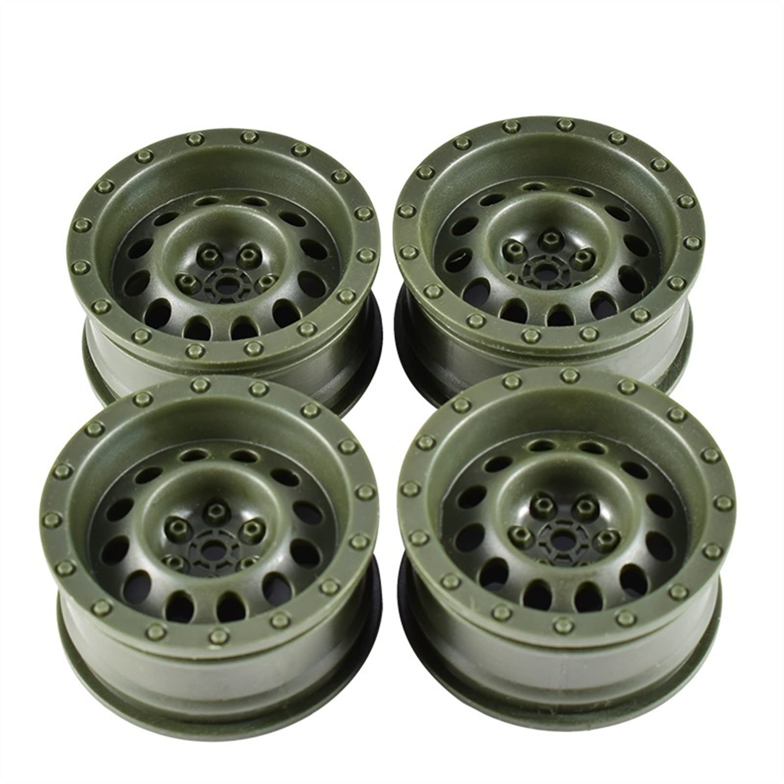 DOFABI 4PCS 1/10 RC Auto ABS 1, 9 Zoll Felge, for Axial, SCX10 90046 D90, for, for Traxxas, TRX- 4 AXI03007, for, for Tamiya, D90 RC Crawler Rad Hex RC-Autoräder(Green) von DOFABI