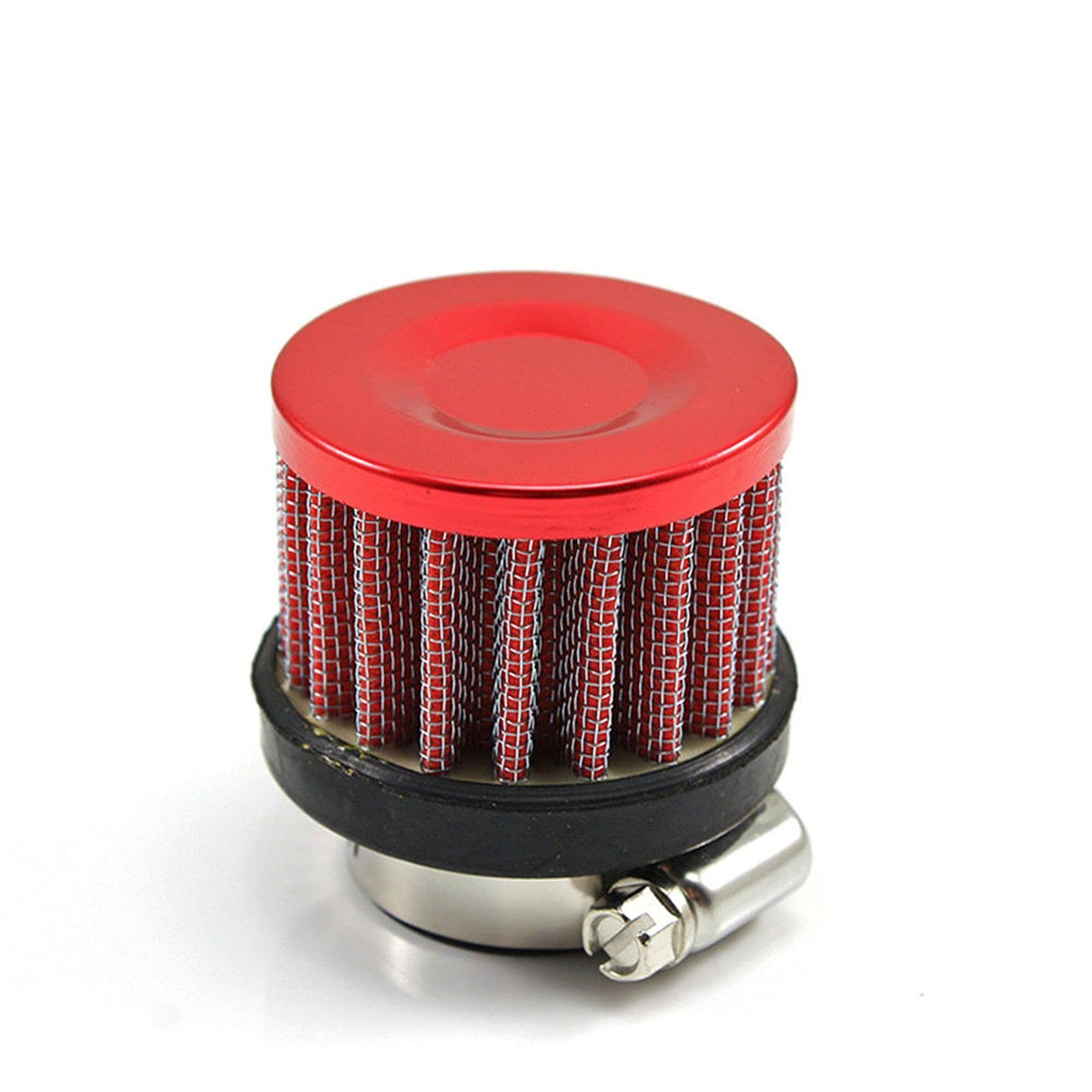 DOFABI Auto-Luftfilter, 12 mm, 25 mm, Motorrad-Kaltlufteinlass, Kurbelgehäuse-Entlüftungsabdeckung mit hohem Durchfluss, for Mini, Entlüftungsfilter Motorrad-Luftfilter(25MM RED) von DOFABI