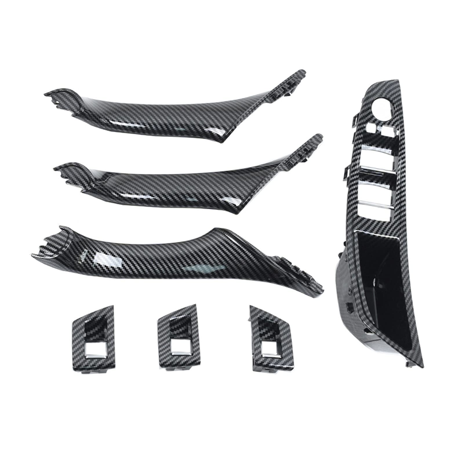 DOFABI LHD RHD Innentürgriff aus Kohlefaser, 7-teiliges Set, for, for 5er F10 F11 F18 520i 523i 525i 528i 535i Türgriff(RHD Inside Set) von DOFABI