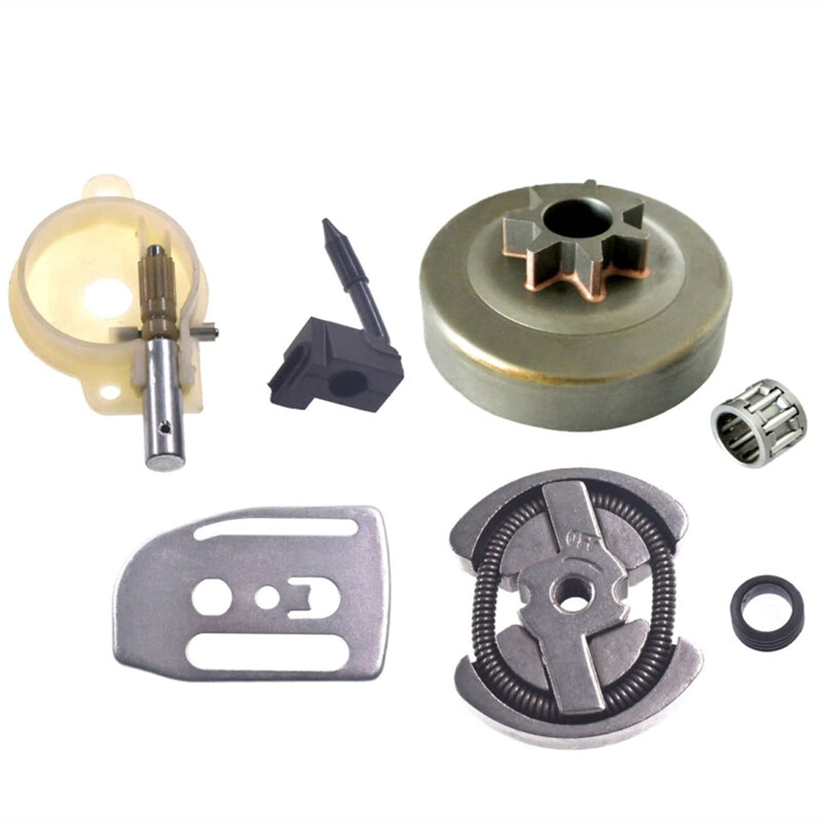 DOFABI Ölpumpe Öler Zahnrad Kupplung Trommel Kit, for Husqvarna, 41 136 137 142 141 Kettensäge Bar Platte Kupplung Lager Kettensägen-Ölpumpenbaugruppe von DOFABI