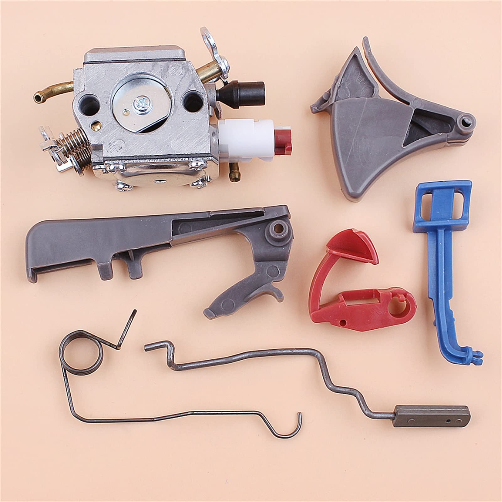 DOFABI Vergaser-Gashebelfeder-Choke-Stangenschalter-Kit, for Husqvarna, 350 353 346 340 345 Kettensägenteile, for Zama, C3EL18B Carb Schalter-Austauschsatz von DOFABI