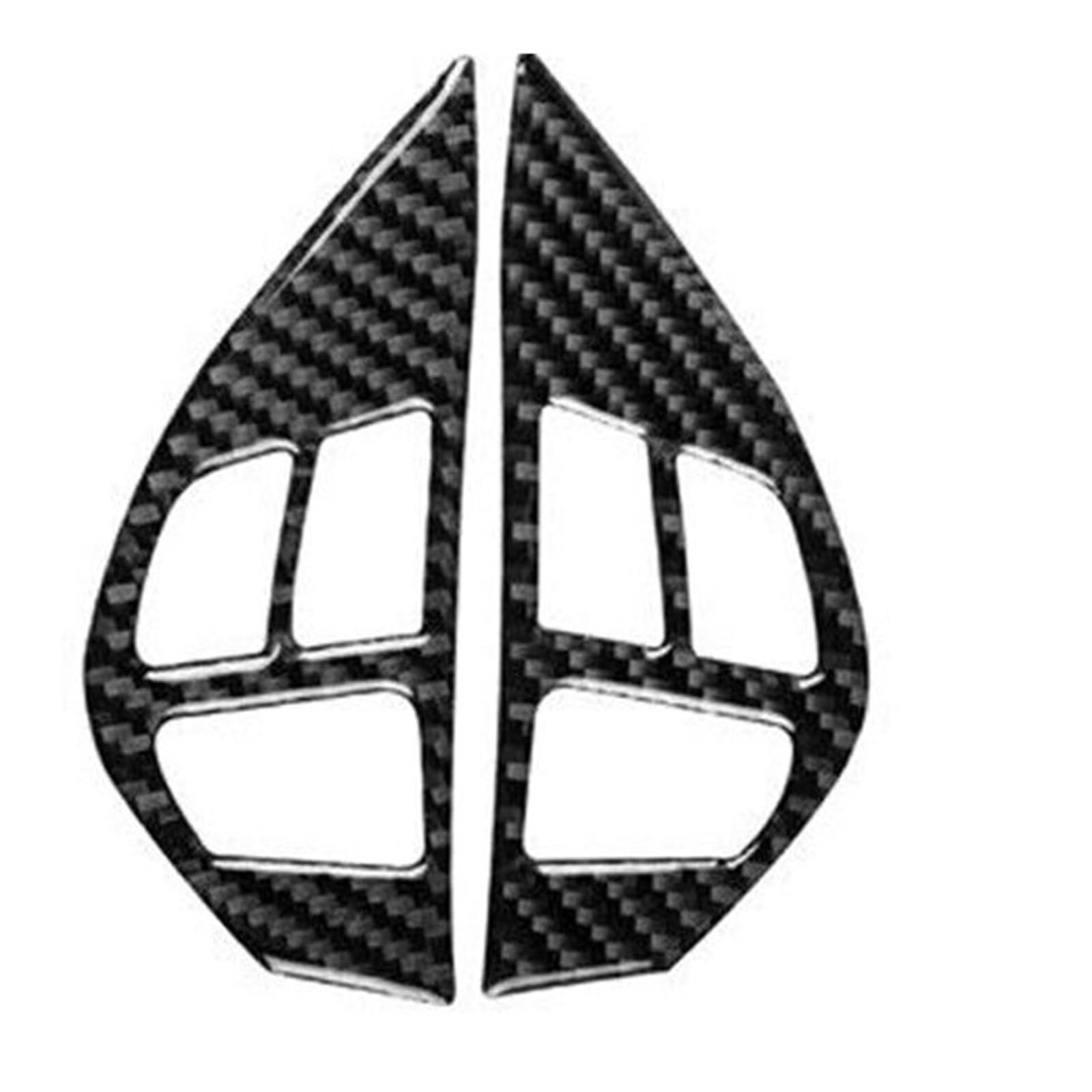 DOFABI for Mitsubishi, for Lancer Evo 2008–2014 2009 2010, Kohlefaser-Lenkradknopfabdeckung, Zieraufkleber, Auto-Innenzubehör Zierabdeckung für Lenkradverkleidung von DOFABI