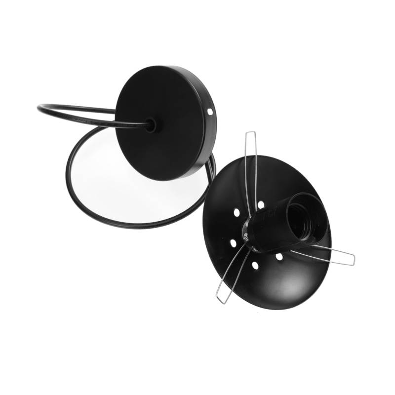 DOITOOL 1 Stück Schirm Lampenhalter schlafzimmerlampe schlafzimmer lampen lampewohnzimmer glaslampe umhängelampe hängende Lampenfassung hängender Lichtkopf Pendelleuchtenhalter Eisen Black von DOITOOL