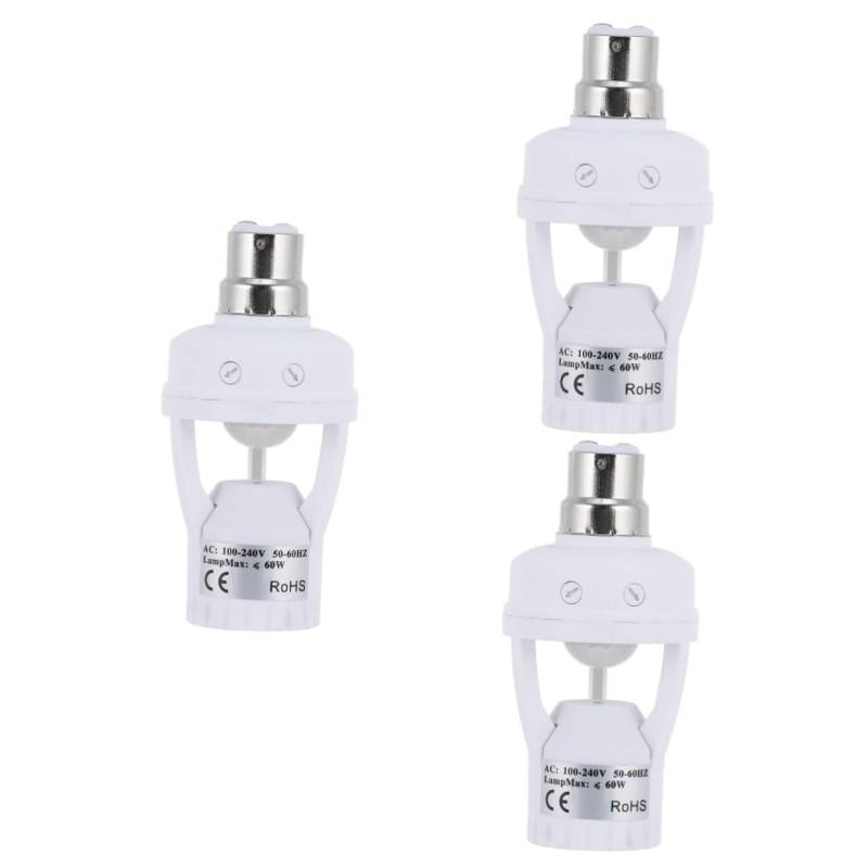 DOITOOL 3 Stk B22 Induktion Lampen Halter Bewegungssensor Licht Buchse Lichtsteckdosen-adapter Birnenkonverter Lampenfassung Glühbirnen-steckdosenadapter Schalter Lampenhalter E27 von DOITOOL