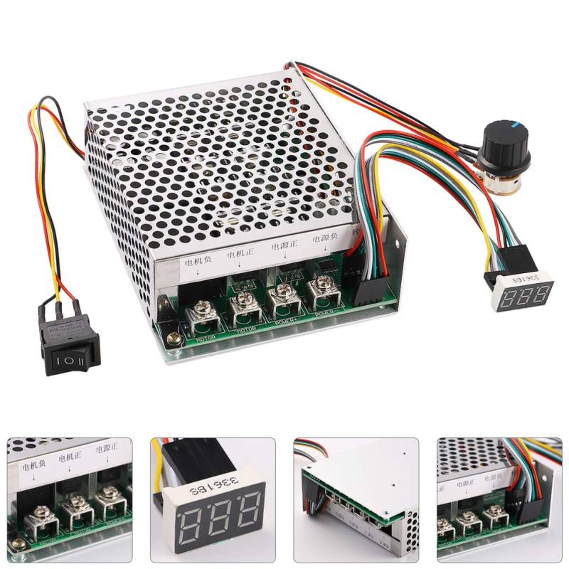 DOITOOL Drehzahl Regler Für Gleichstrom Motoren Elektromotor Controller Für Bürstenlose Motoren Schrittmotor Auto Geschwindigkeitsregler Leistungsschalter Dc-controller Metall Silver von DOITOOL