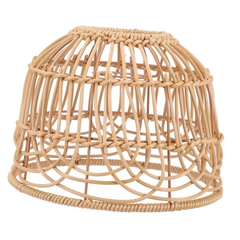 DOITOOL Lampenschirm aus Rattan Perlen Lampenschirme Clip-Lampenschirme, Standard-Glühbirne lampenschirme für tischlampe lampenschirm Retro gewebte Lampenabdeckung leichte Abdeckung von DOITOOL